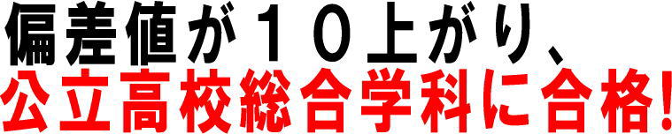 偏差値が10上がる公立高校総合学科に合格!